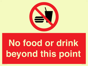 No food or drink beyond this point